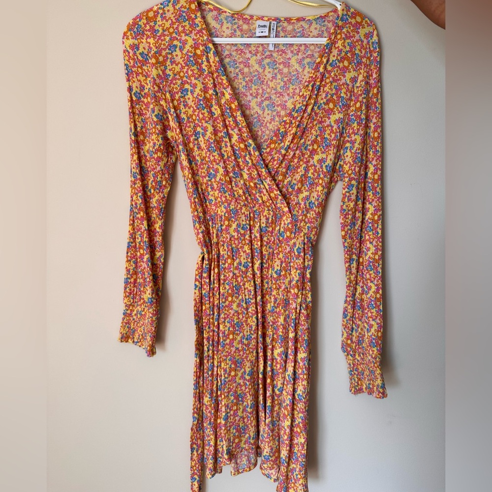 Simons Multicolor Floral Wrap Dress